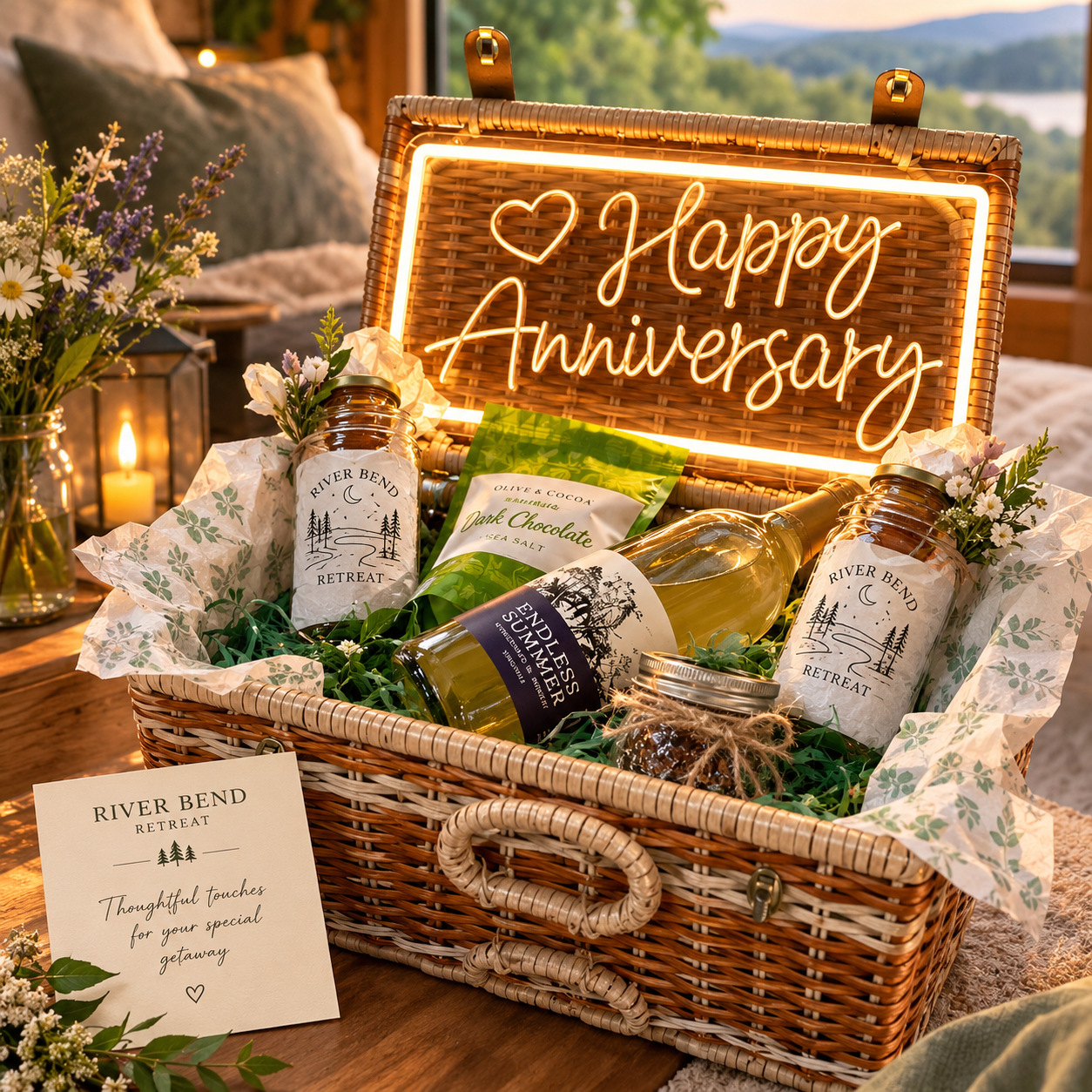Elevate Your Stay anniversary basket