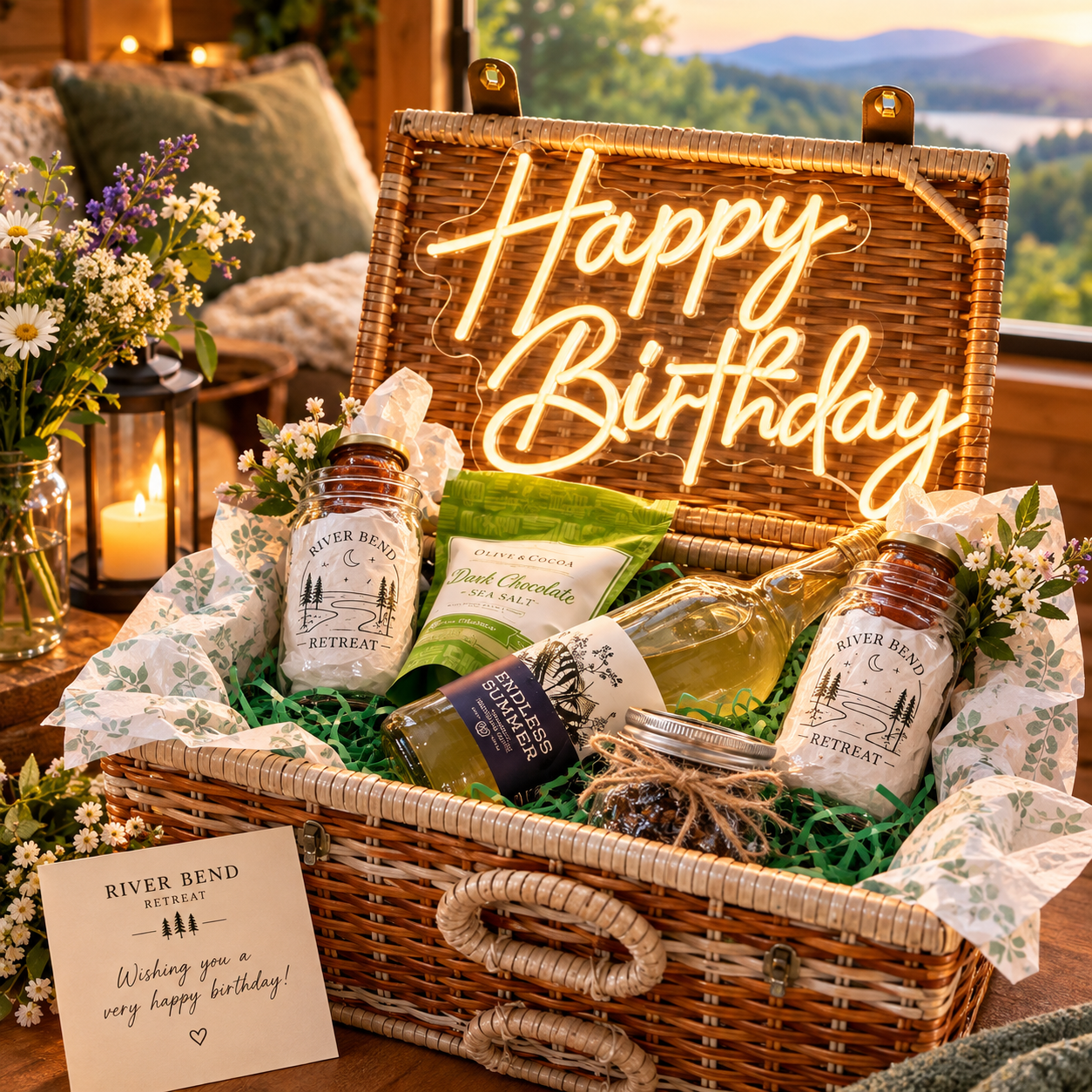 Elevate Your Stay birthday basket